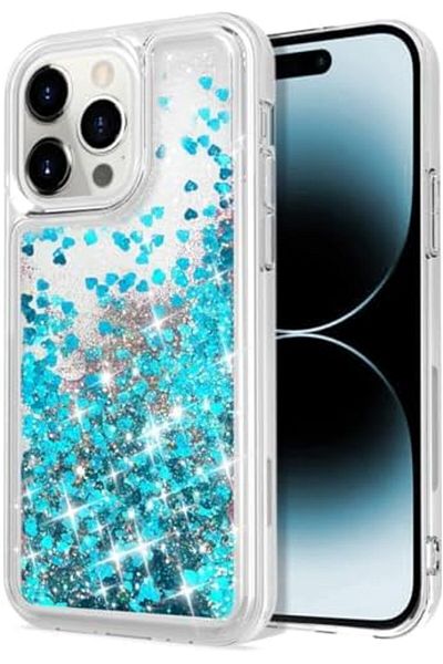 Generic 15 Pro Case, Bling Moving Liquid Floating Sparkle Colorful Glitter Waterfall TPU Protective Case wit
