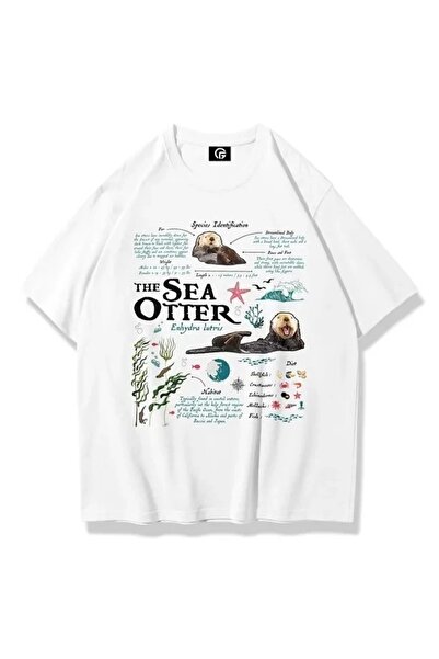 Violon Tricou unisex Sea Otter alb