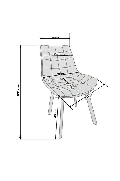 Casafun Set of 4 Comfort Style chairs, wooden frame, velvet, black metal legs, living room, HoReCa, kitchen