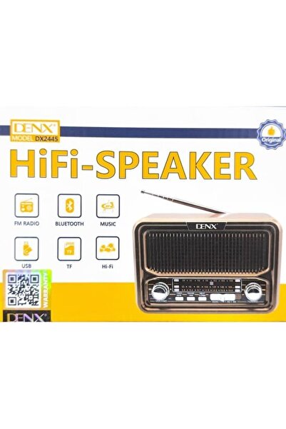 Denx Portable Retro Bluetooth Speaker with FM/AM/SW Radio, USB/TF/AUX Playback, Rechargeable Battery, DX2
