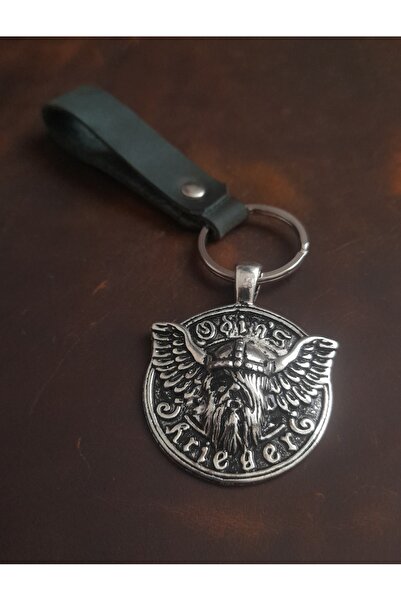 E&F Takı سلسلة مفاتيح من الجلد الطبيعي بتصميم ODIN'S المتميز