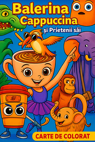 Disney Coloring Book, Ballerina Cappuccina and Her Friends, 100 A4 Pages, Hardcover