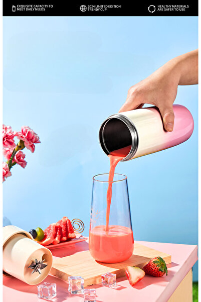 Buldug Taşınabilir Blender Termos – 500 ml, USB Şarjlı, Çift Ağızlı, 304 Çelik