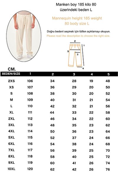 RELAXL 100% Cotton Şile Cloth Loose Long Leg Loose Fit Cream Trousers