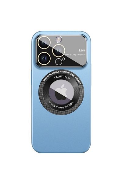 bzstore Husa tip MagSafe Kathy Tech, pentru Apple iPhone 14 Pro Max, Dublu Cerc, Negru