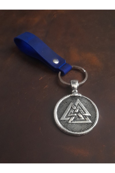 E&F Takı سلسلة مفاتيح من الجلد الطبيعي بتصميم مزدوج الجوانب من VALKNUT