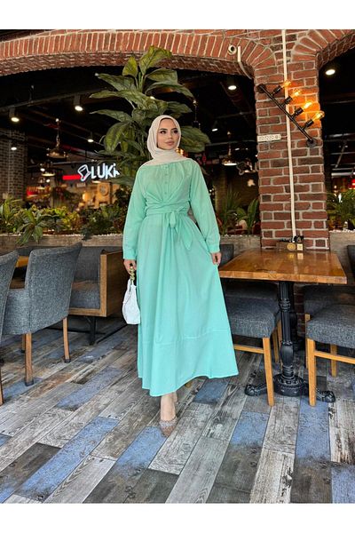 Moda Krash Bel Girdle Poplin Summer Dress