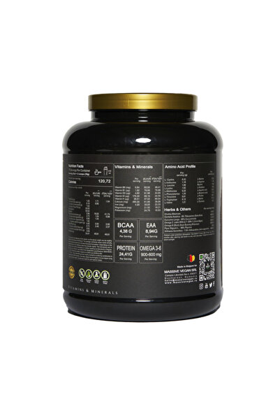 massive vegan Proteină vegană hidrolizată Bio, Massive Vegan, 2,27 kg, 75 porții, Vată de zahăr cu vanilie
