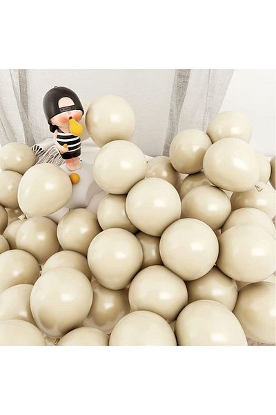 Öz-bal Sea Sand Retro Skin Color Balloon - Set of 25 Pastel Matte Balloons (12 Inch / 30 cm)