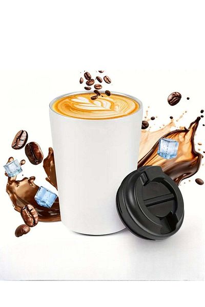 ماركة غير محددة Thermal Coffee Cup Insulated and Made of Stainless Steel - 330 ml