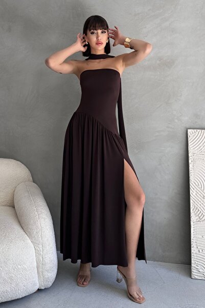 New Now Scarf Detail Strapless Sandy Dress