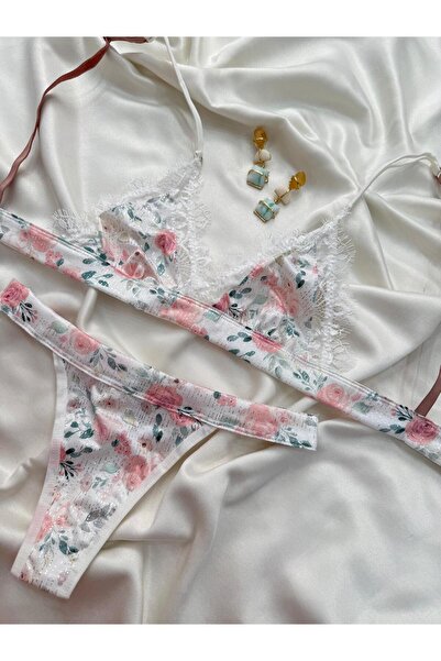 İNKO İÇ GİYİM Micro Bra Set with Lace Detail Without Underwire