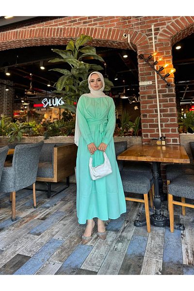 Moda Krash Bel Girdle Poplin Summer Dress
