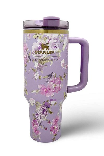 Stanley Love Shack Fancy H2.0 Flow State 40oz Purple Rose Tumbler