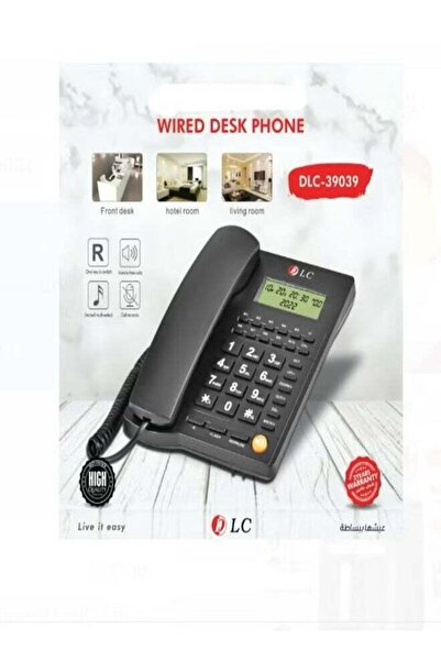 Generic Wired Desk Phone DLC-39039 For Desk Hotel Living Room Black