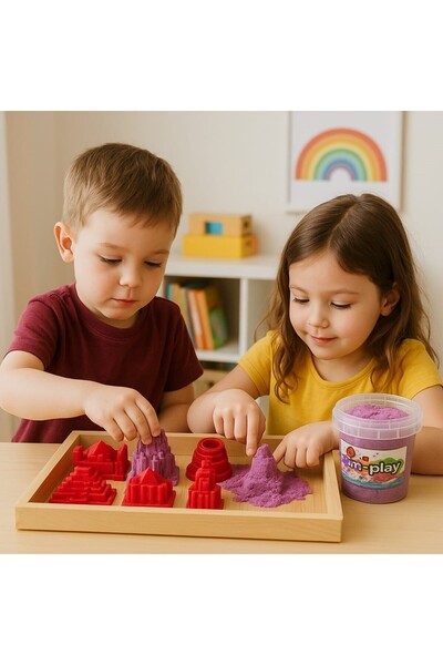 Twins Stars Kinetik Kum Oyun Seti (Kinetik Kum+Kalıp+Havuz)