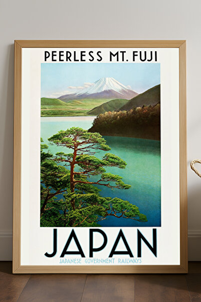 Duvarda Japanska planina, prirodni drveni poster u okviru, dekorativna zidna ...