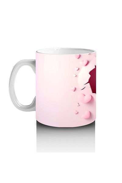 Luluyen Cute Owls Sitting Side by Side on a Pink Cracked Floor - Printed Coffee Mug