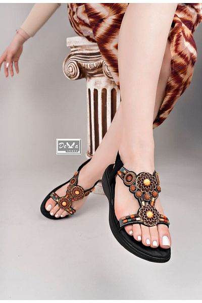 Demashoes Fashion Anatomical Orthopedic Sole Stone Luxury Evening Dress Daily Women's Sandals.