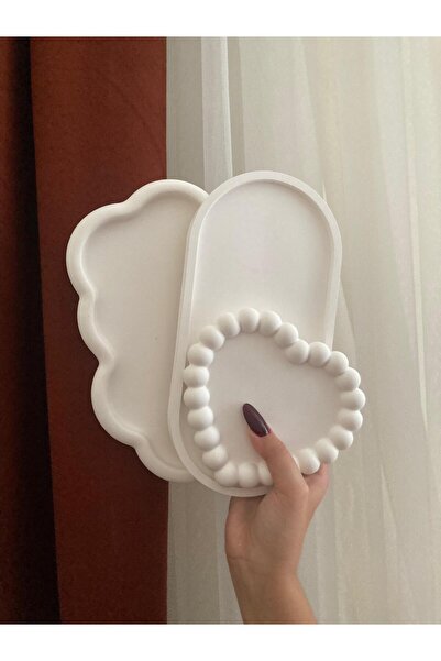 Elan Design Dekoratif Üçlü Organizer Takı Tabağı Dekoratif