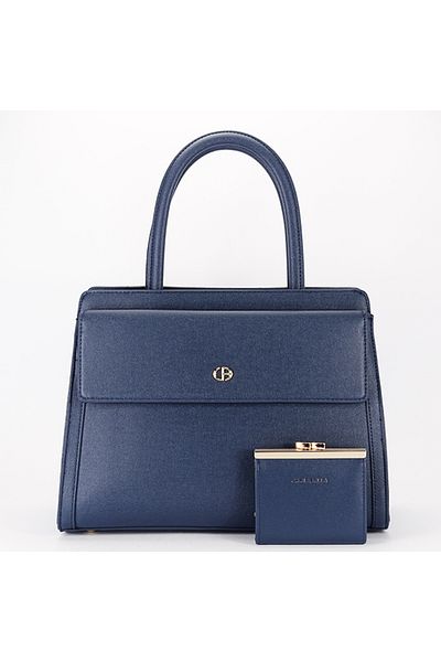 CHRİS BELLA Geantă premium bleumarin cu portofel CB2427-3 17
