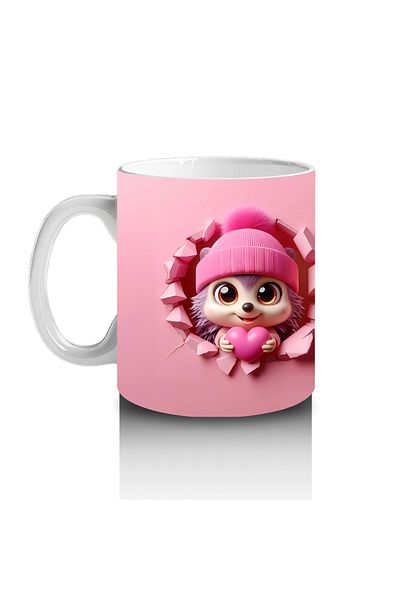 Luluyen Mascot Girl with Pompom Hat and Knitted Beanie Figure – Printed Coffee Cup