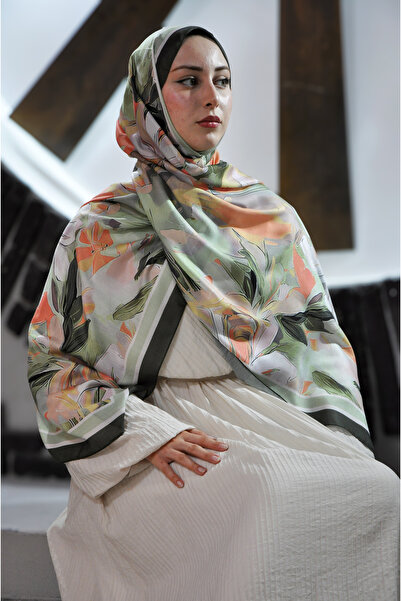 MSCARFS Lilia Pattern Cotton Voile Silk Shawl