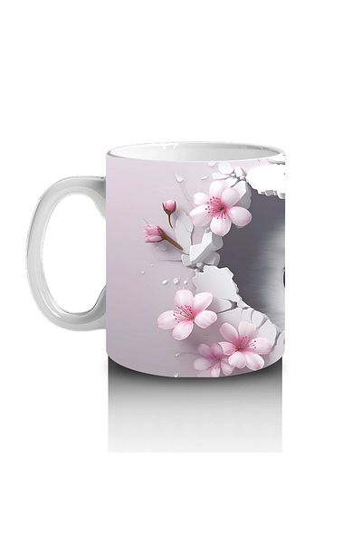 Luluyen Owl Decorated with Pink Flowers – Printed Coffee Mug