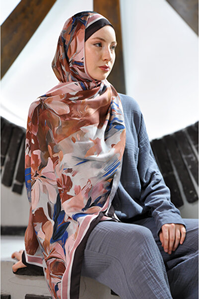 MSCARFS شال حريري من القطن بنمط ليليا