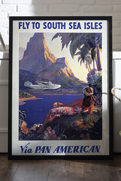 Duvarda Αφίσα με μαύρο ξύλινο πλαίσιο South Sea Isles, Διακοσμητικός πίνακας ...