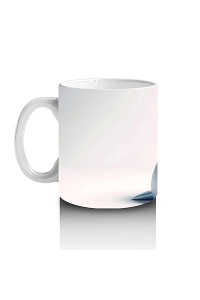 Luluyen Cute Blue Octopus with Pink Heart Balloon – Printed Coffee Mug