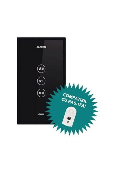 Electra Classic PAS.27N Audio Intercom, Touch screen, Semi-duplex, Surface Mount, Black