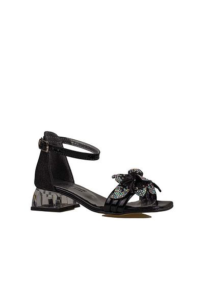 Trend Adımlar Black Short Heeled Arched Girl's Classic Shoes