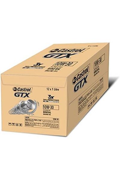 CASTROL GTX Engine Oil 10W-30, 1 Liter (Pack of 12)