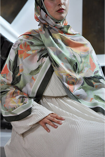 MSCARFS Lilia Pattern Cotton Voile Silk Shawl