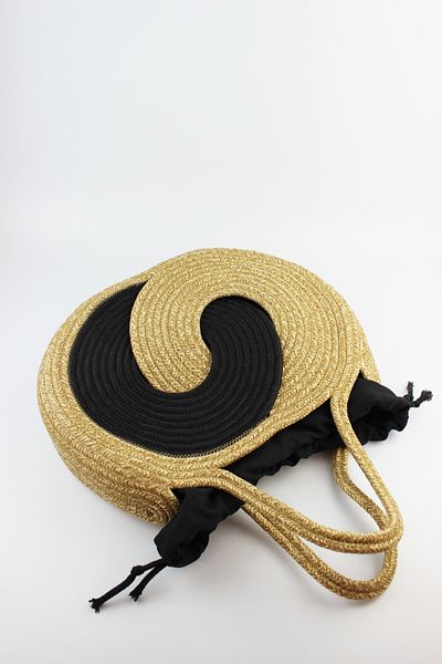 İLKYAZ Large Size Pouch Infinity Model Straw Women's Handbag 37X27X9 cm
