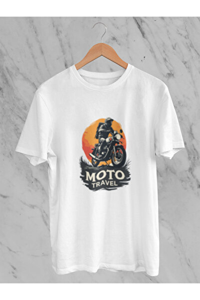 MG Moto Travel Printed Unisex Circle Neck Cotton Oversize Short Sleeve T-Shirt