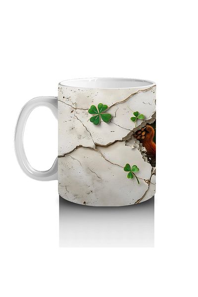 Luluyen Fox Decorated with Clover Leaves – Printed Coffee Mug