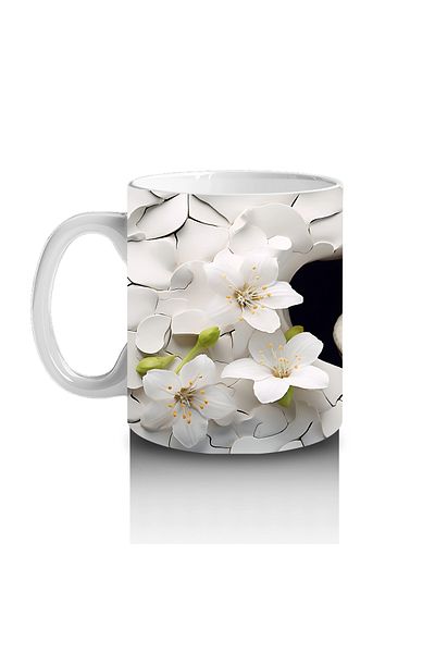Luluyen Curious Eyed Snake between Leaves – Printed Coffee Mug
