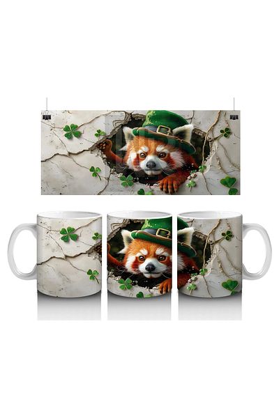 Luluyen Fox Decorated with Clover Leaves – Printed Coffee Mug