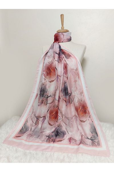 REMOMODA Patterned Soft Cotton Shawl Floral Model