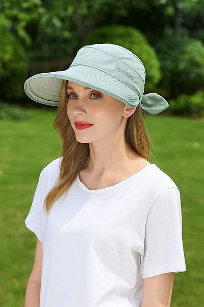 Betülce Sea Hat Uv Protected Zippered Removable - Bow on the Back -