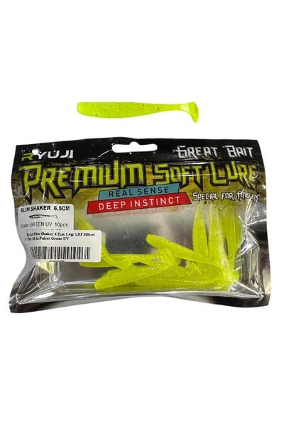 RYUJI Slim Shaker 6.5cm 1.4gr LRF Silikon Yem 10 lu Paket Green UV
