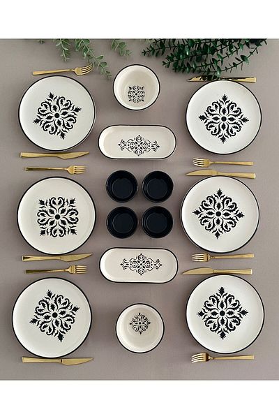 Borser Black Nettle 6-Piece 14 Piece Breakfast Set(2)