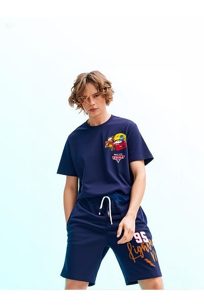 JELİBOOM Mcqueen Boy Shorts Suit 100% Cotton 3-10 Years
