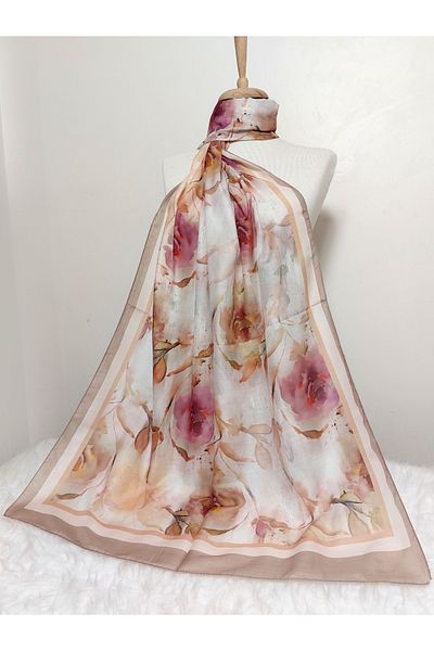 REMOMODA Patterned Soft Cotton Shawl Floral Model