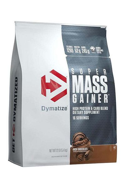 Dymatize Super Mass Gainer High Protein and Carb Blend Protein Powder Rich Chocolate 12lbs