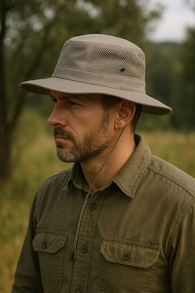 Betülce Snap Button Hiking and Hunting Panama Hat -Mesh- Unisex