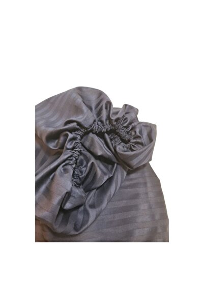 ARIALE Fitted Bed Sheet ARIALE, Satin Damask, 180 X 200 X 25, Navy Blue