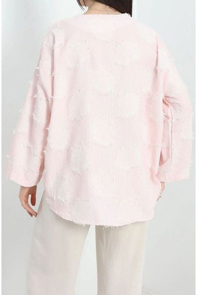 MODA Striped Tassel Detailed Tie-Up Kimono Jacket